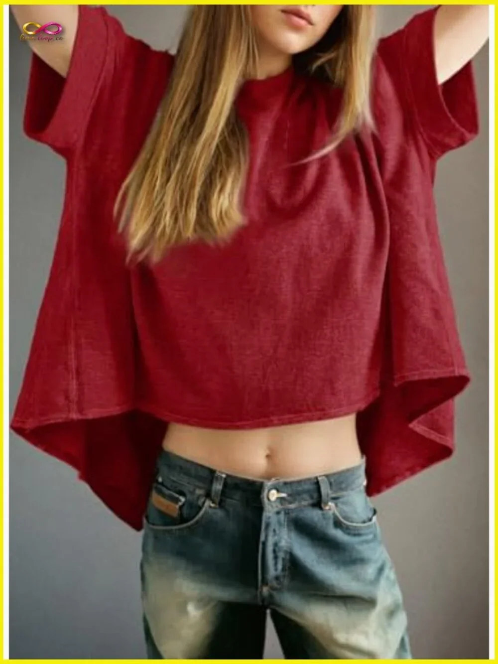 Oversized Crew Neck Short Sleeve Tee Soft Stretchy Casual Basic Tunic Top Loose - Picture 3 of 4